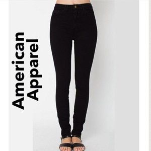 American apparel high waist skinny jeans with ankle zipper